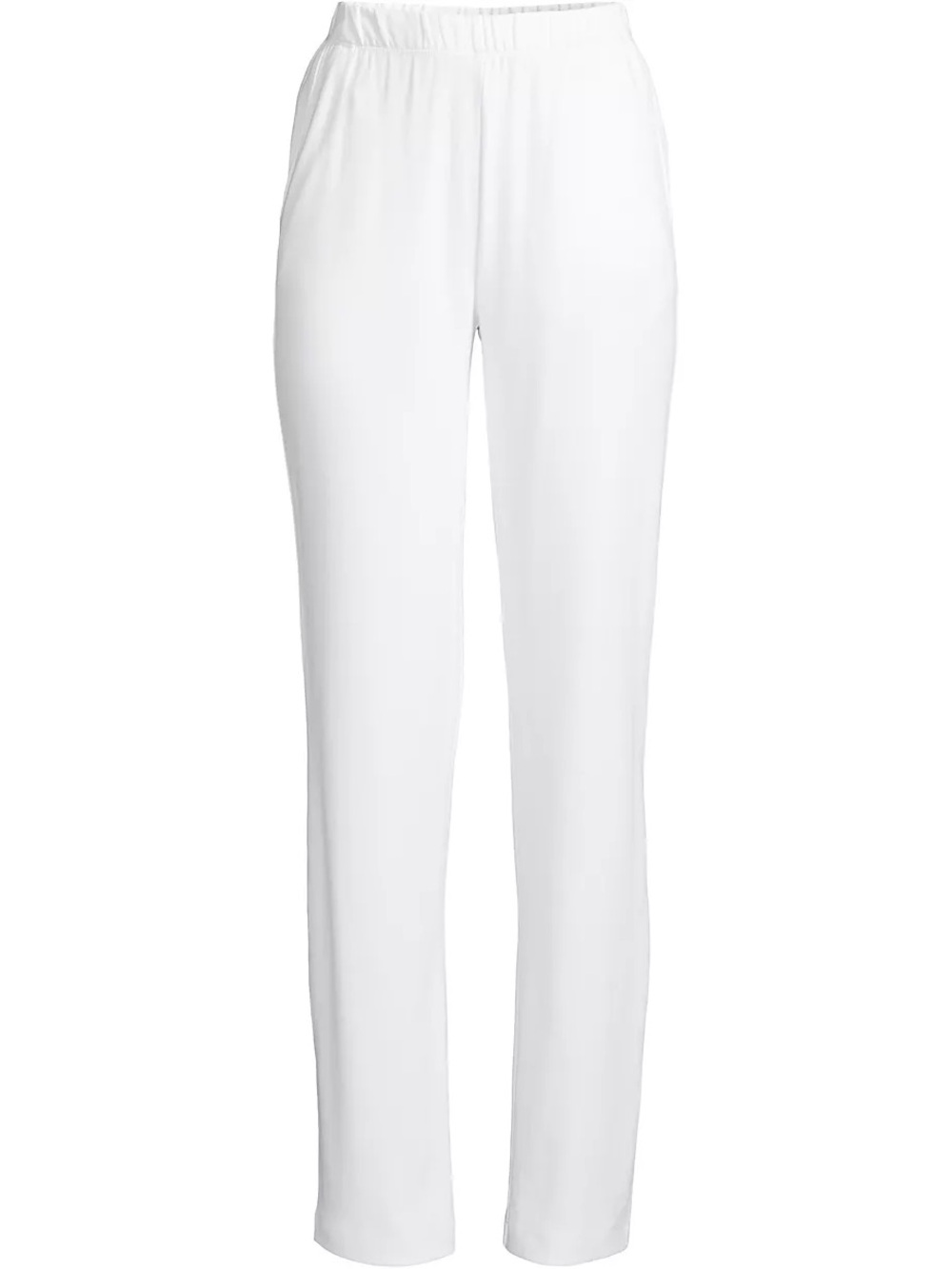 Land’s End Women’s 💯% Cotton White Pull-On Straight Leg Pants
